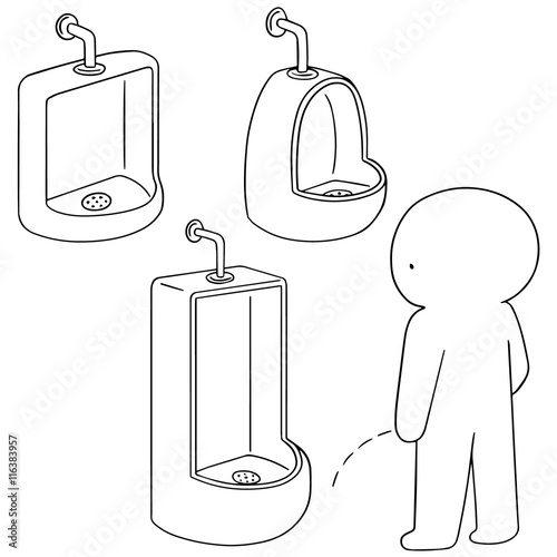 vector set of man peeing