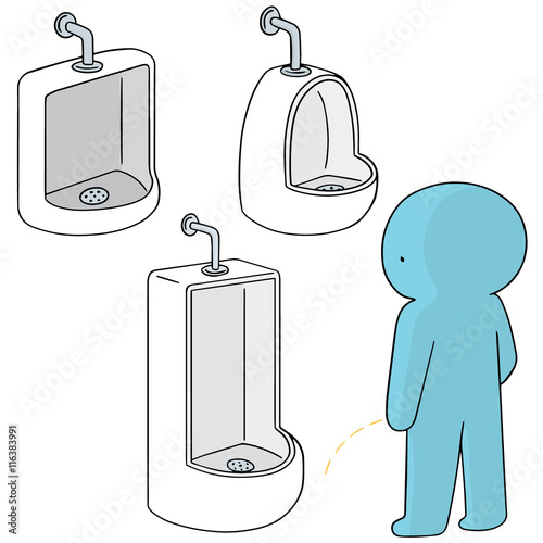 vector set of man peeing