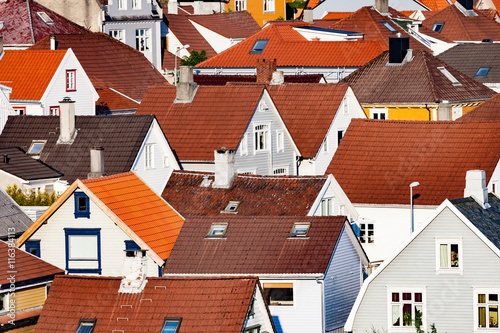 Roof of typical Norwegian houses in Stavanger.