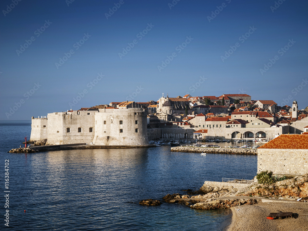 dubrovnik old town view and coast in croatia
