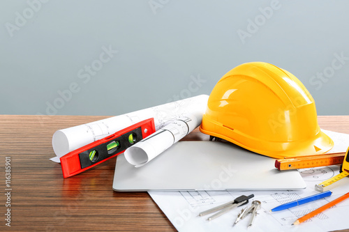 Construction blueprints wit...