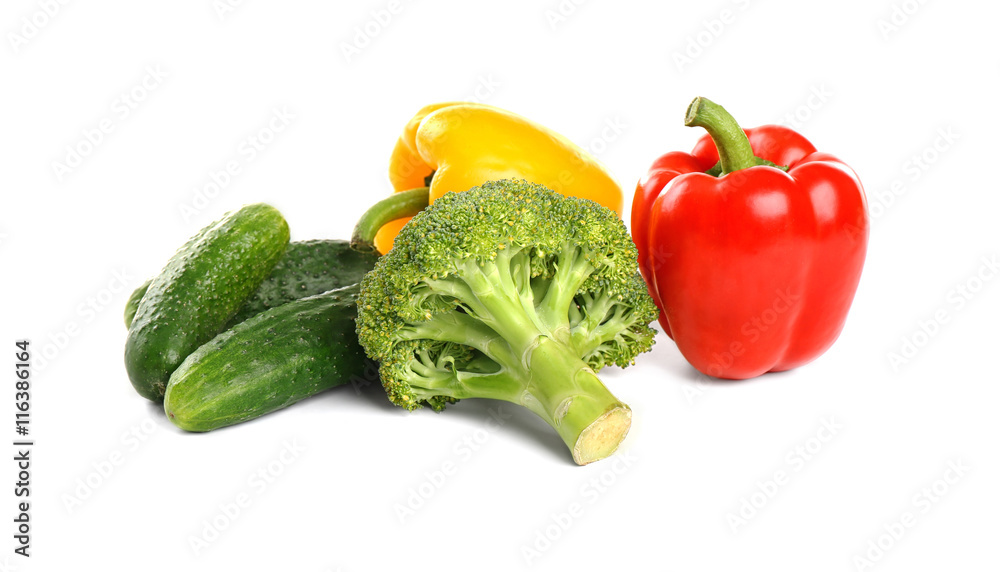 Fresh vegetables on white background Fresh vegetables on white background