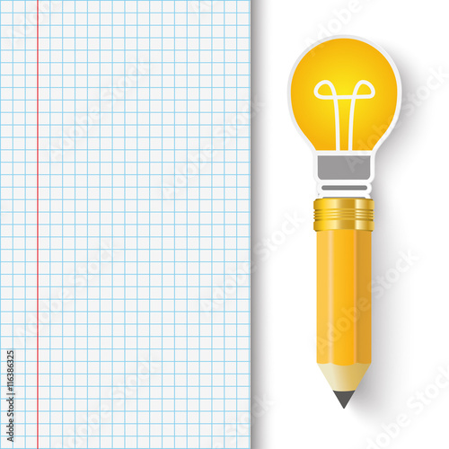 Checked Paper Bulb Pencil