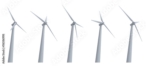 turbines. wind turbines isolated on white background.