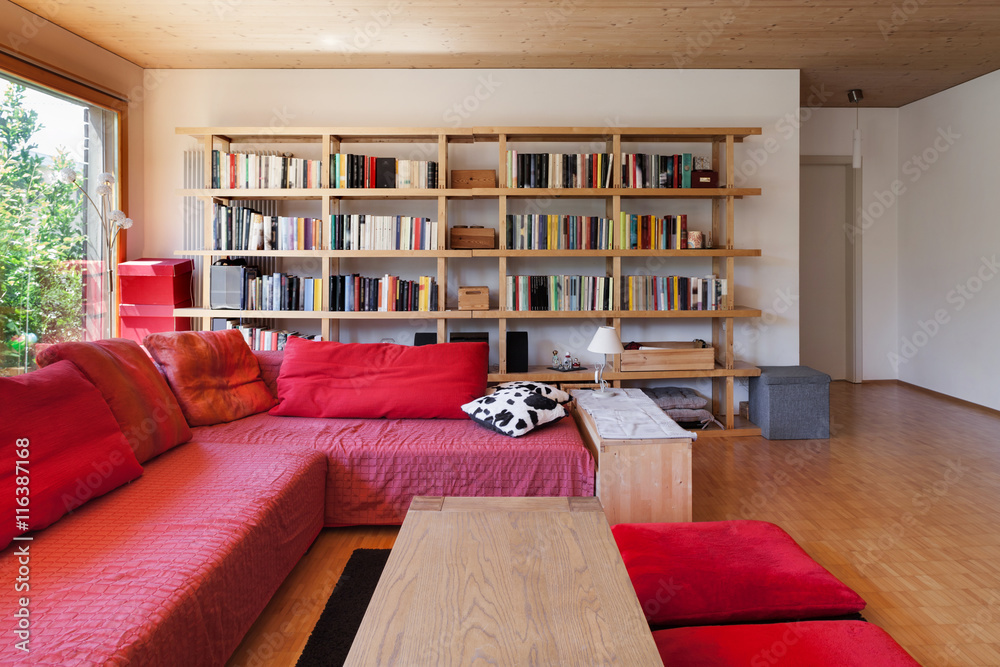 red divan of a modern house