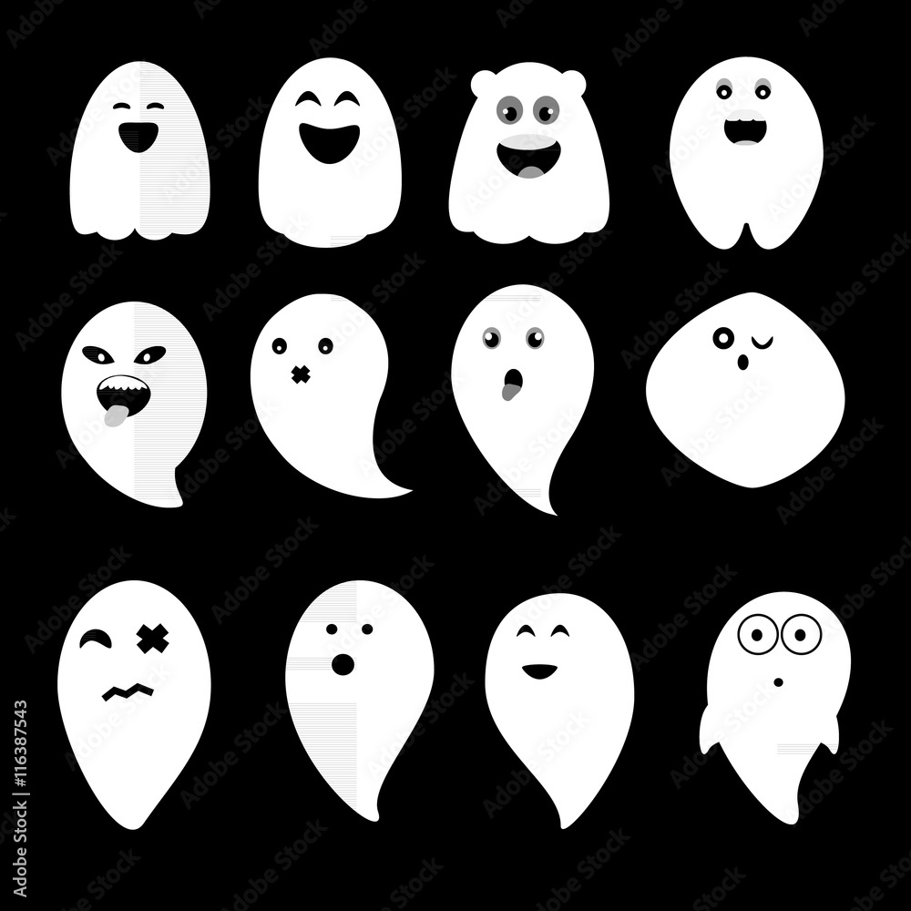 Obraz premium Cute ghosts vector