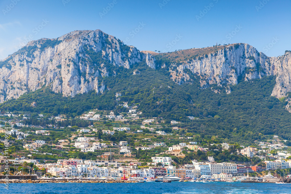 Landscape of Capri port view from the Sea