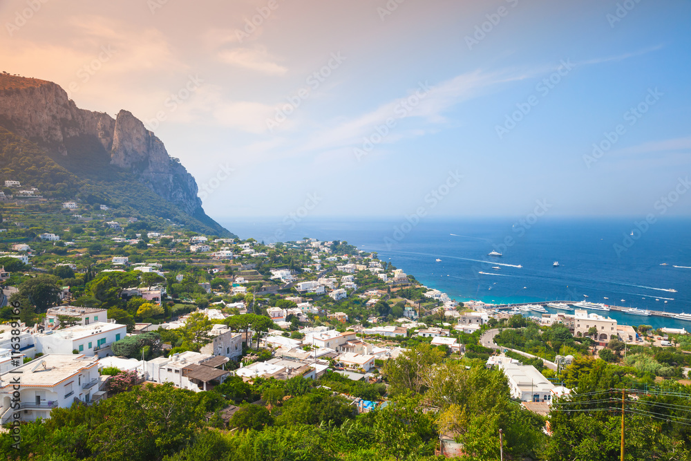 Coastal landscape of Capri island, Italy