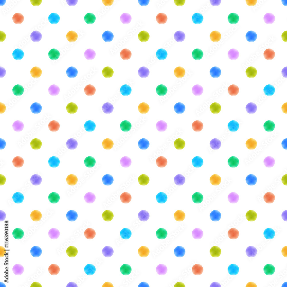 Vector Seamless Background #Polka dot Pattern, Watercolor