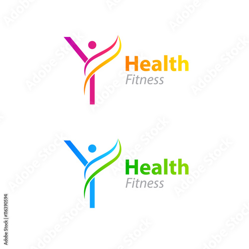 Abstract letter Y logo design template with Health Fitness Logo