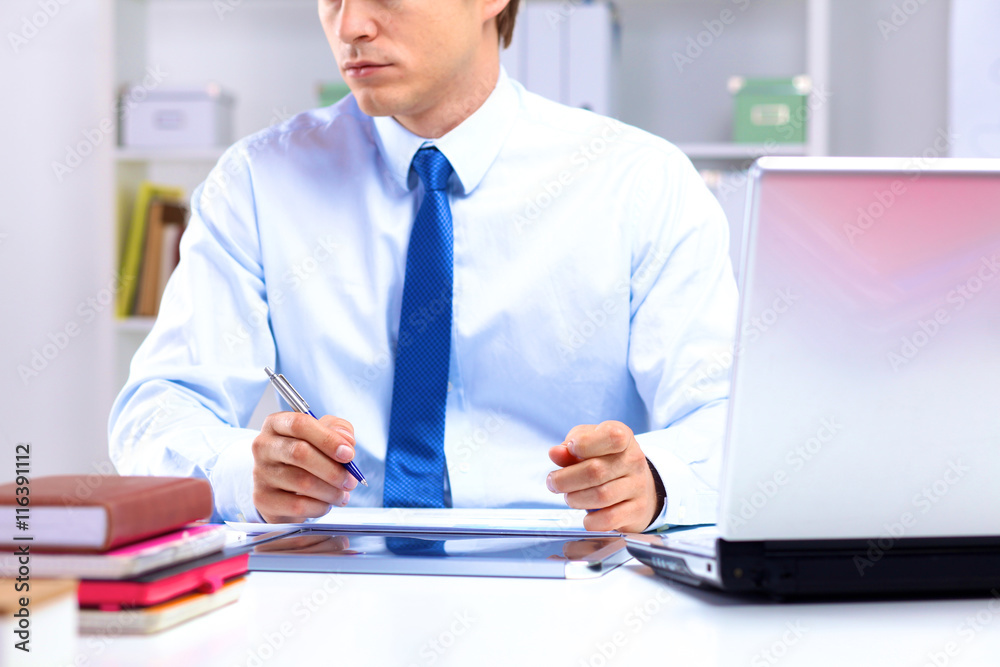 businessman working at a desk computer graphics businessman working at a desk computer graphics