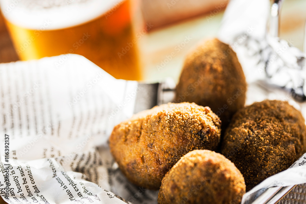 Croquettes and beer