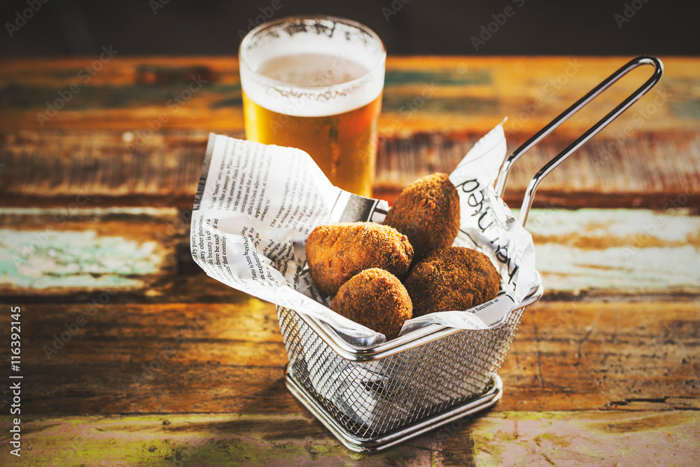 Croquettes and beer