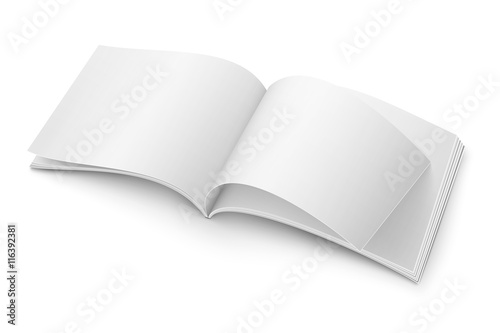 Blank open magazine template. Wide format