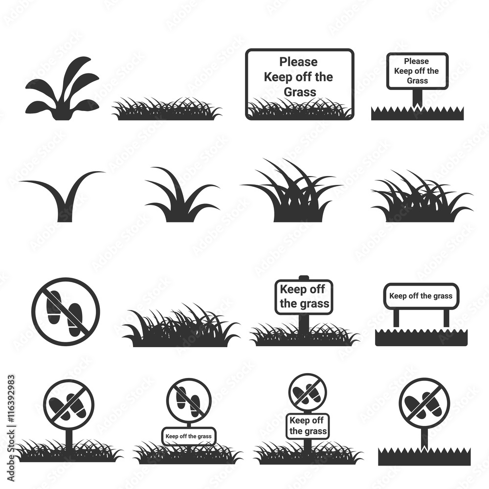 grass icon , keep off the grass