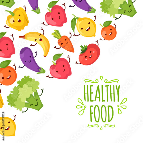 Healty food cartoon representing