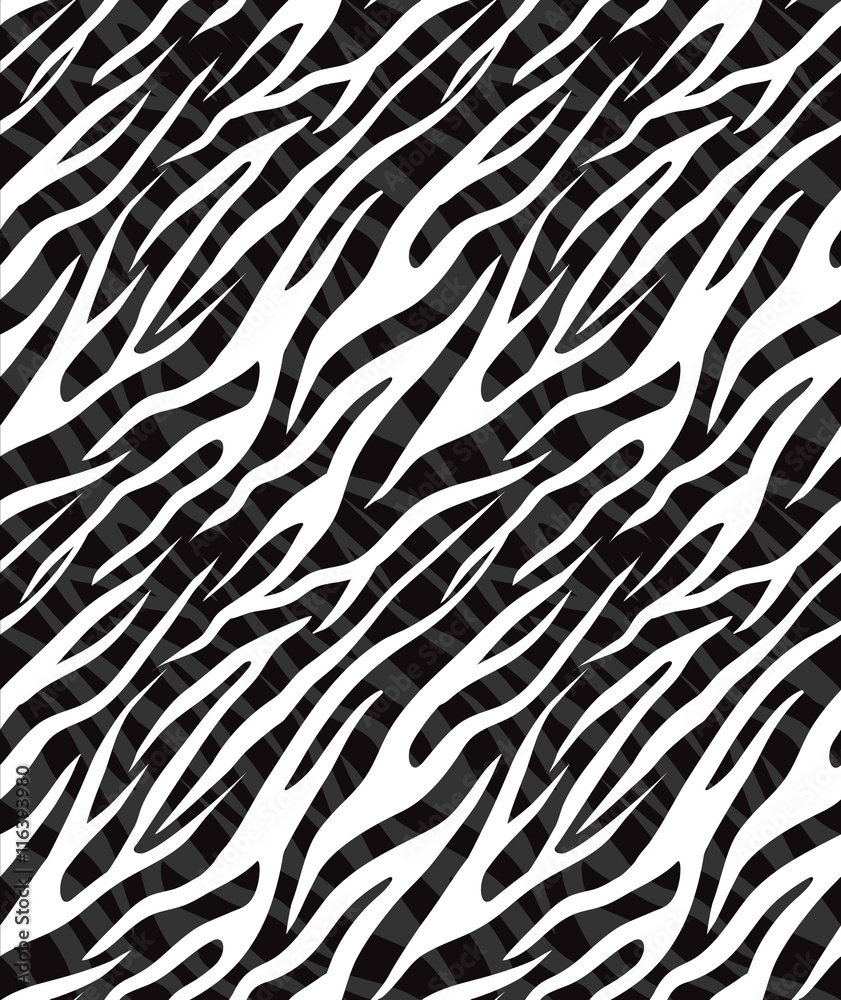 Seamless black and white pattern. Background skin zebra for your creativity