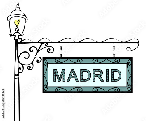 Madrid retro vintage lamppost pointer.
