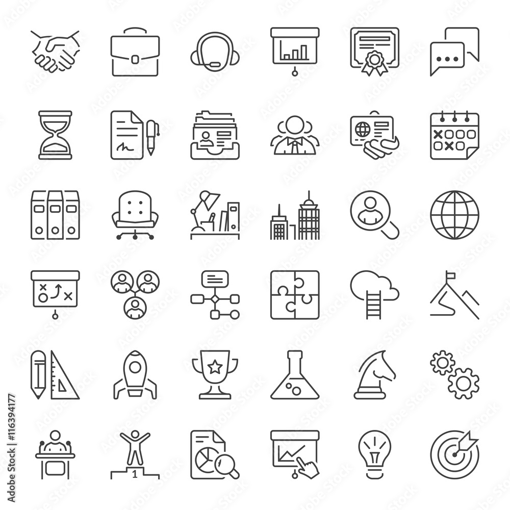 business thin line iconset business thin line iconset