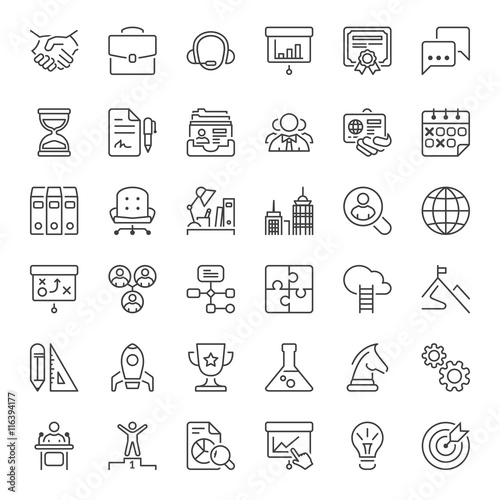 business thin line iconset