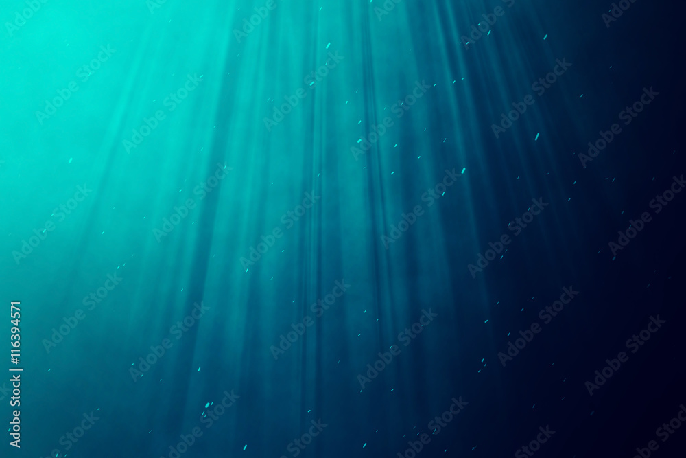 Underwater sea, ocean with light rays. 3d illustration Underwater sea, ocean with light rays. 3d illustration