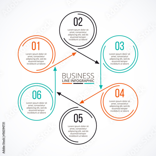 Thin line flat element for infographic.