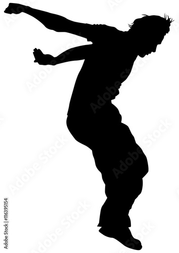Young man in a jump on white bakground