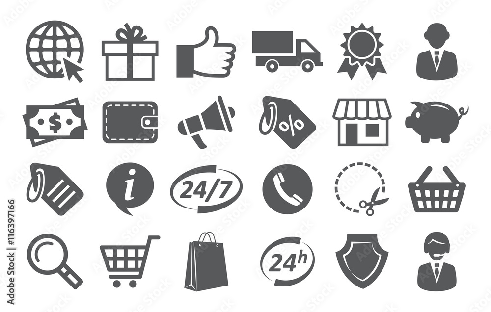 E-commerce and shopping icons E-commerce and shopping icons