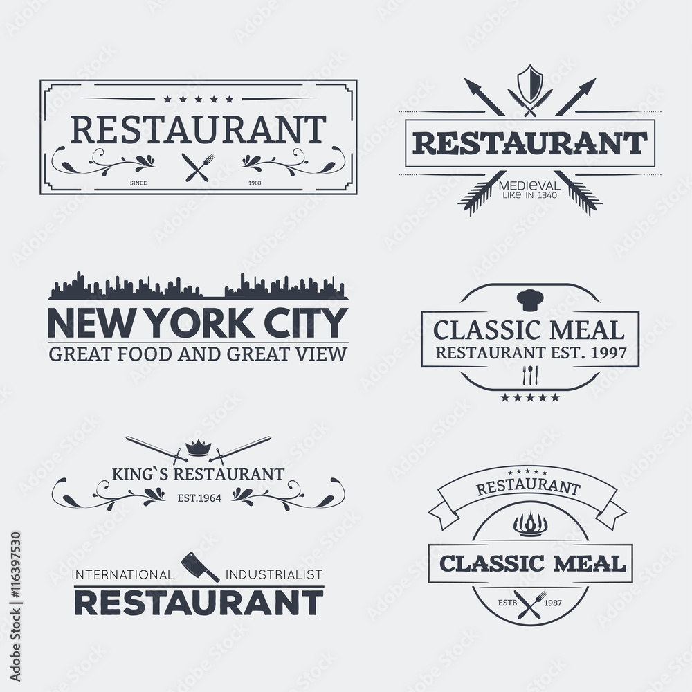 Classic restaurant emblems