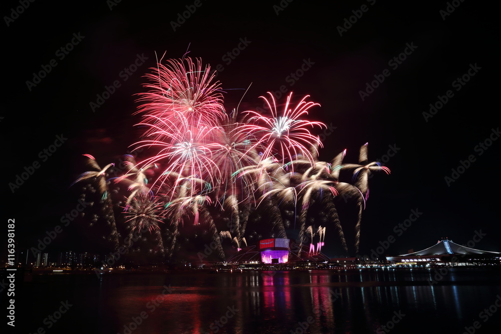 Fototapeta premium Singapore National Day Fireworks 2016 5