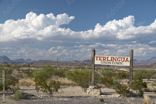 Road sign of Terlingua Ghost Town, Big Bend National Park, Texas, U.S.A.