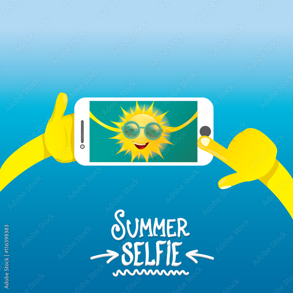 Summer selfie vector concept background. Summer selfie vector concept background.