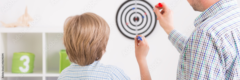Father playing with son