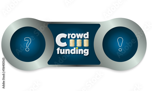 Two metal frames and the words crowd funding