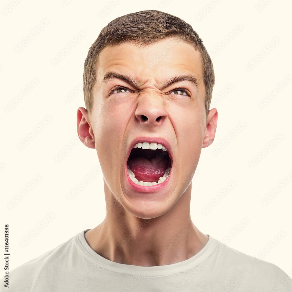 Young angry man. Young angry man.