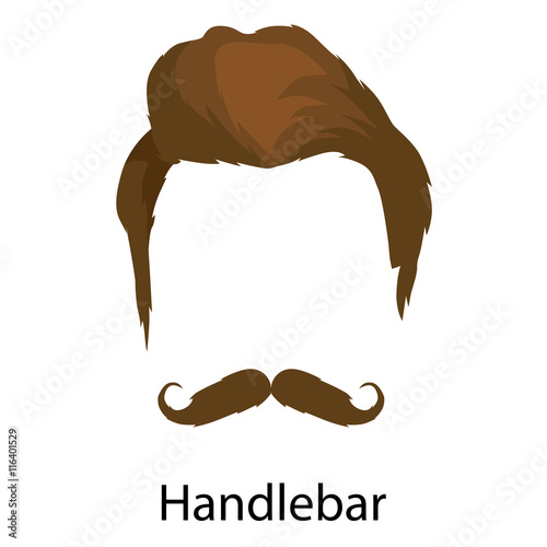 Men cartoon hairstyles with beards and mustache.Vector illustration with isolated hipsters hairstyles on a white background.