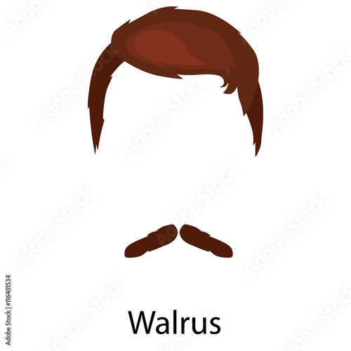 Men cartoon hairstyles with beards and mustache.Vector illustration with isolated hipsters hairstyles on a white background.