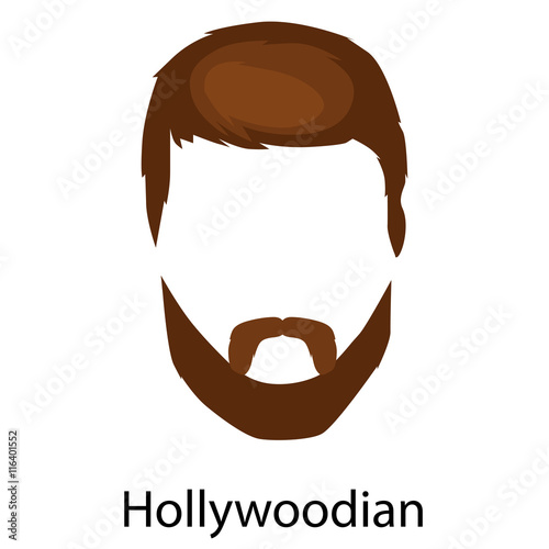 Men cartoon hairstyles with beards and mustache.Vector illustration with isolated hipsters hairstyles on a white background.
