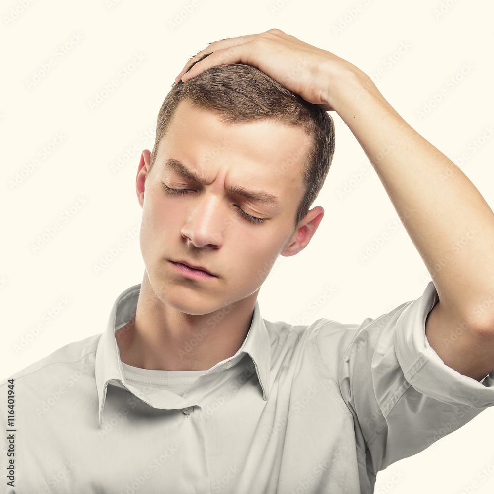 Obraz premium Man holding his hands.