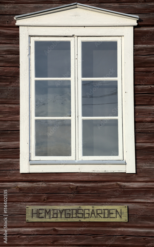 Window of a Swedish Hembygdsgaard, a historic farm building Window of a Swedish Hembygdsgaard, a historic farm building