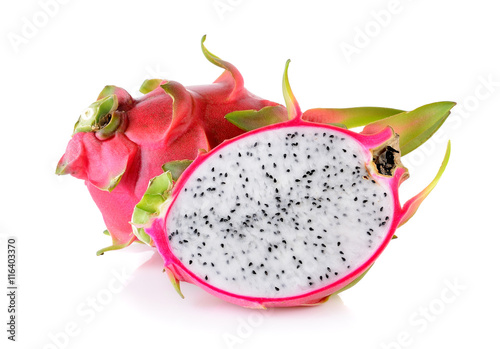 dragon fruit on white background