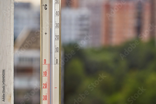 Thermometer Showing Heat in Town 