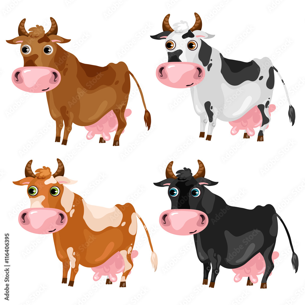 Cute cow cartoon character chinese new year Vector Image