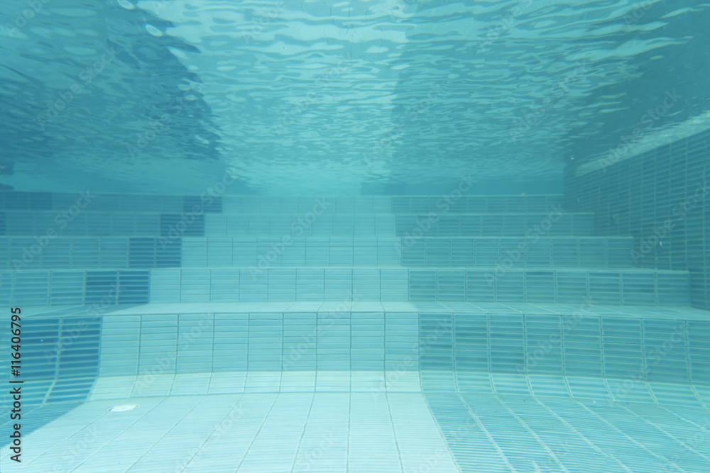 underwater in swimming pool view at afternoon