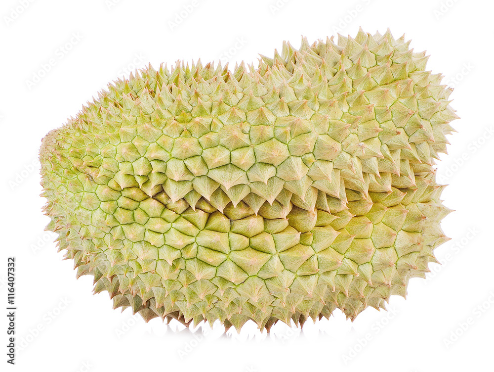 King of fruits, durian on white background