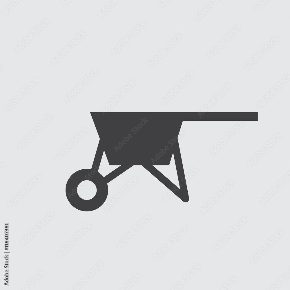 Wheelbarrow Icon, Vector Wheelbarrow Icon Eps10. Wheelbarrow Icon, Vector Wheelbarrow Icon Eps10.