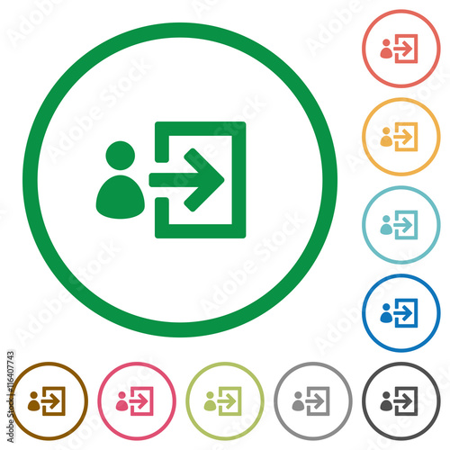 User login outlined flat icons
