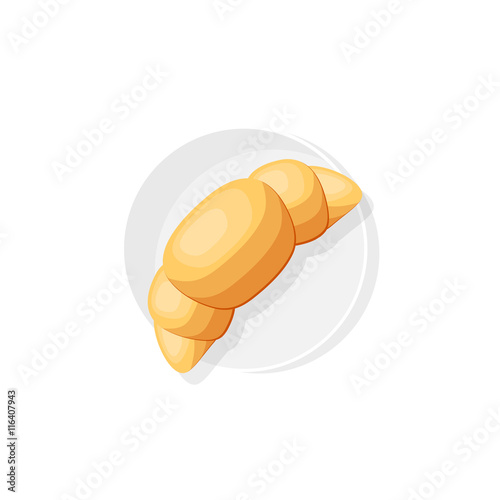 Croissant in a flat style. Food. office breakfast. Vector illustration.