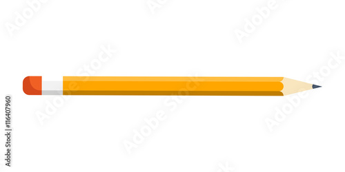 Pencil in a flat style. Drawing. Office supplies. Vector illustration.