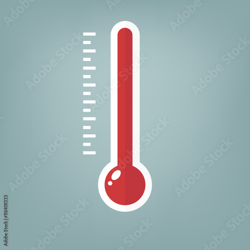 Thermometer icon , Flat design style, vector illustration.